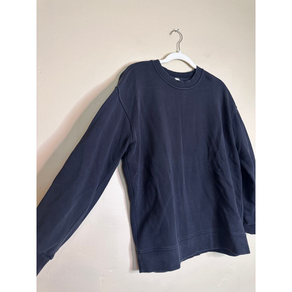 Lululemon Cotton Pullover Crew Neck Black Sweatshirt 4 - Picture 2 of 4
